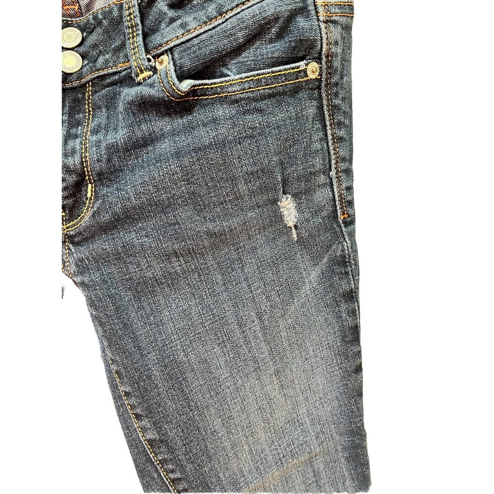 American Eagle Cropped Distressed Denim Women's Size 6 Regular Stretch Jeans - Picture 2 of 5